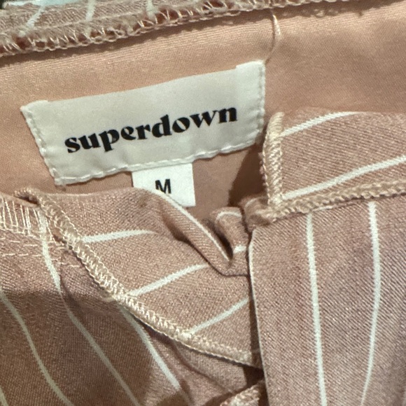 Superdown Blush Striped wrap romper - Picture 2 of 4